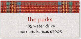 Address Labels: Simple Plaid Accent Address Label, Red, Address Label, Matte