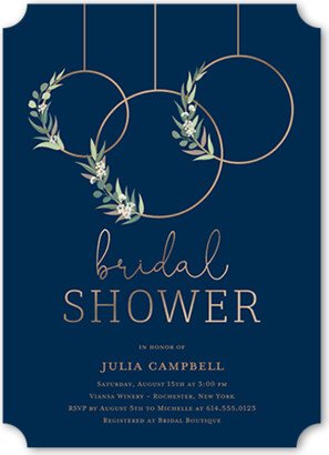 Bridal Shower Invitations: Blooming Rings Bridal Shower Invitation, Blue, 5X7, Matte, Signature Smooth Cardstock, Ticket