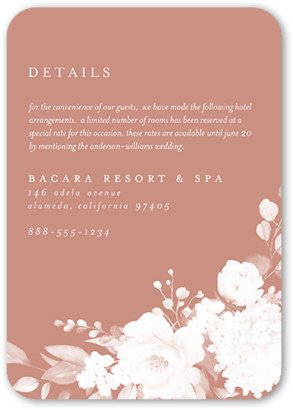 Enclosure Cards: Elegantly Delicate Wedding Enclosure Card, Pink, Signature Smooth Cardstock, Rounded