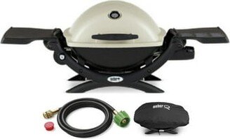 Q1200 Liquid Propane Grill Titanium With Adapter Hose And Grill Cover