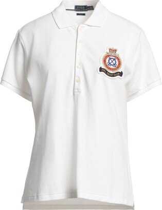 Crest Polo Stretch Mesh Polo Shirt White