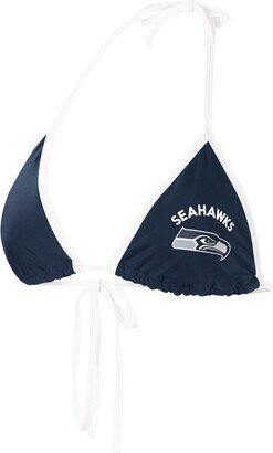 Women's G-iii 4Her by Carl Banks College Navy Seattle Seahawks Perfect Match Bikini Top