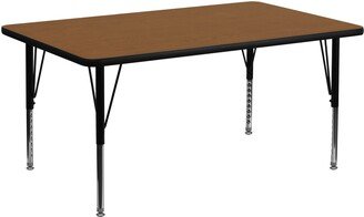 Lancaster Home 24''W x 48''L Rectangular HP Laminate Activity Table - Adjustable Short Legs