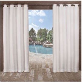 Delano Heavyweight Textured Indoor Outdoor Grommet Top Curtain Panel Pair