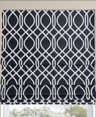 Closeout! Detour Modern Trellis 100% Blackout Cordless Roman Shade, 64