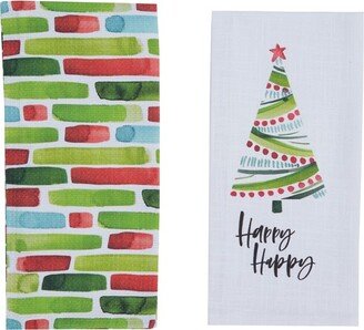 Happy Christmas Tree Dishtowel Set