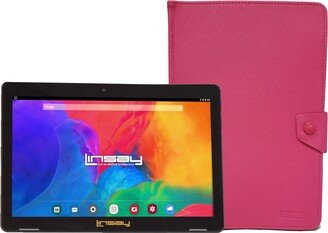 Linsay New 10.1 Wi-Fi Tablet with Pink Case with Super Screen 1280x800 Ips Quad Core 2GB Ram 64GB Android 13