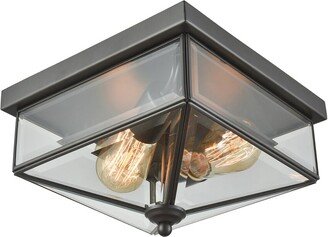 Artistic Home & Lighting Lankford 10In Wide 2-Light Outdoor Flush Mount-AA