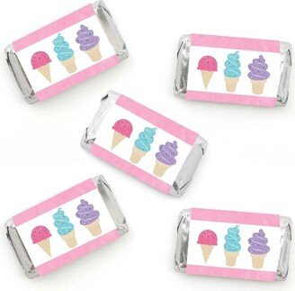 Big Dot Of Happiness Scoop Up the Fun - Ice Cream Mini Candy Bar Wrapper Stickers Party Favors 40 Ct