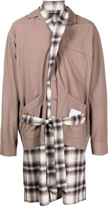 Layered-Detail Shirt Coat
