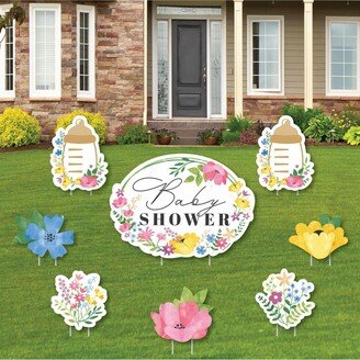 Big Dot Of Happiness Wildflowers Baby Outdoor Decorations Boho Floral Baby Shower Yard Signs 8 Ct