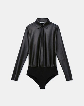 Nappa Lambskin Button Down Bodysuit