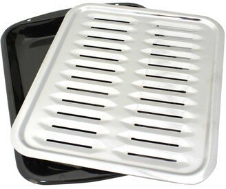 Porcelain Broiler Pan with Chrome Grill