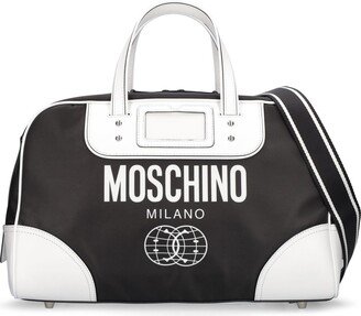 Logo print nylon duffle bag