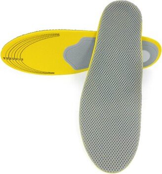 Unique Bargains Pair Unisex Orthotic Foot Shoes Insoles Insert High Arch Support Pad Cushion Grey Yellow 11 x 4 x 0.16