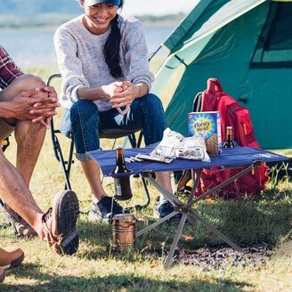 Outdoor Camp Folding Table- 2 Cupholders, Carrying Bag-For Camping, Picnic, Sporting Events and More by Wakeman Outdoors