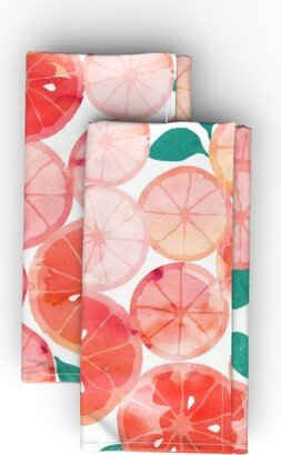 Cloth Napkins: Summer Fruit - Pink Cloth Napkin, Longleaf Sateen Grand, Pink