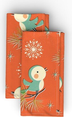 Cloth Napkins: Vintage Christmas - Orange Cloth Napkin, Longleaf Sateen Grand, Orange