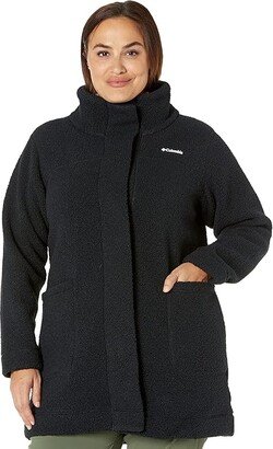 Plus Size Panorama Long Jacket (Black) Women's Coat