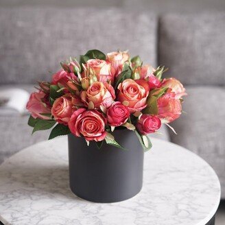 FloralGoods Madmoiselle Silk Red Roses in Black Vase 13