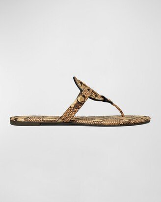 Miller Snake-Embossed Logo Thong Sandals