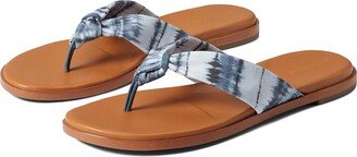 Fiona Thong Slide Sandal (China Blue Ikat Canvas/Medium Gum Outsole) Women's Shoes