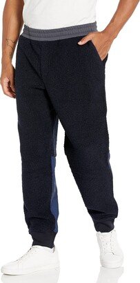 A|X Armani Exchange Men's Teddy Fleece Colorblock Jogger Sweatpants