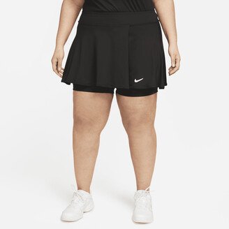 Women's Court Dri-FIT Victory Flouncy Tennis Skirt (Plus Size) in Black