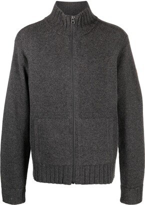 Zip-Up Wool-Blend Cardigan