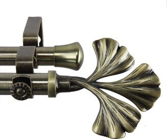 InStyleDesign Luck Adjustable Antique Brass Double Curtain Rod