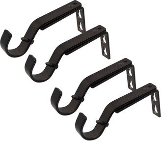 Spotblinds Adjustable Curtain Rod Brackets For Windows - Fits 1 Inch Drapery Set Of 4 Pieces