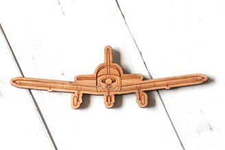 Piper Cherokee Wooden Airplane Magnet, Laser Cut, Front View, Pilot Gift, Private Plane, Ornament