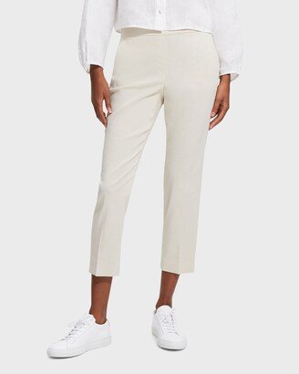 Treeca Good Linen Cropped Pull-On Ankle Pants