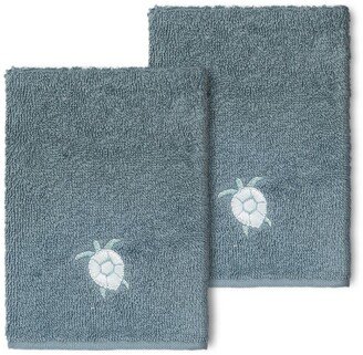 Ava Embellished Washcloth - Set of 2 - Teal