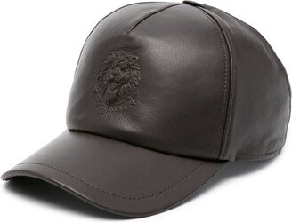 Logo-Embossed Leather Cap