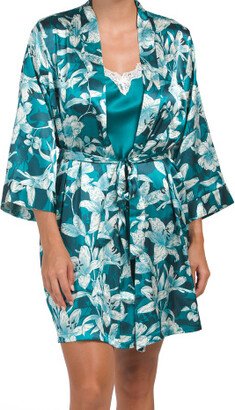 Floral Robe With Chemise Set for Women