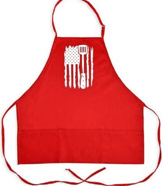 Bbq USA Flag Apron, 4Th Of July Gift For Dad, Grilling Patriotic Bib Thin Blue Line, Police Barbecue, Cook