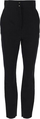 Buttoned Straight-Leg Pants