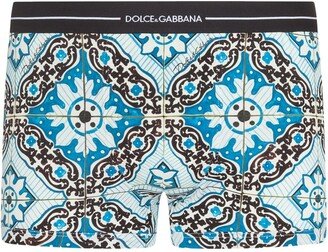 Maiolica-print cotton boxers