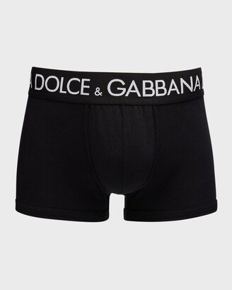 Men's 2-Pack Waistband-Logo Jersey Boxers