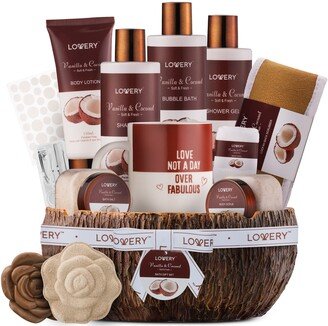 Lovery Mens Gift Set - Coconut Bath Gift Set & Shower Gift Basket - Personal Self Care Kit with Ash Tray