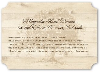 Enclosure Cards: Rustic Statement Wedding Enclosure Card, Beige, Pearl Shimmer Cardstock, Ticket