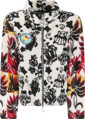 Graphic Print Zip-Up Jacket