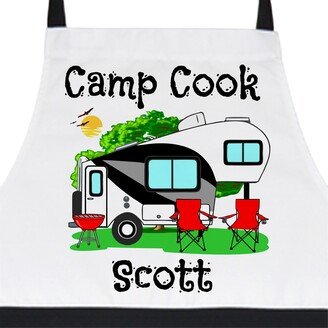 Personalized Camp Cook Camping Or Grilling Apron, With 5Th Wheel Trailer