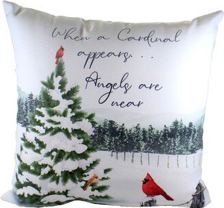 Manual Woodworkers And Weavers Home Decor When A Cardinal Appears Pillow - One Pillow 17 Inches - Christmas Angels - Slwaca - Polyester - Multicolored