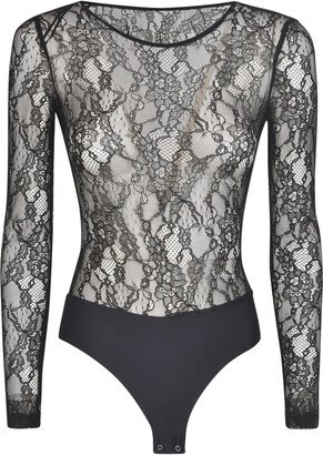 See-through Floral Bodysuit