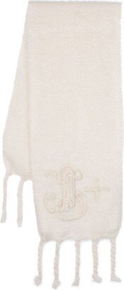 Logo-Embroidered Mohair-Wool Scarf