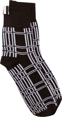 Check-Jacquard Ankle Socks-AA