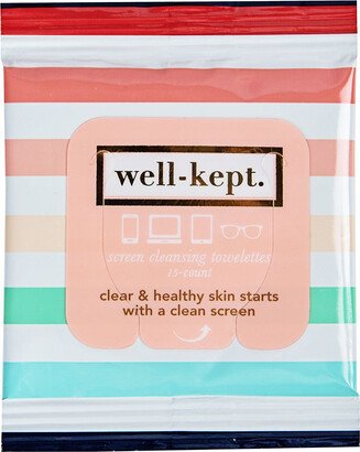 Well-Kept Screen Cleaning Towelettes Multicolor Stripes Pkg/15