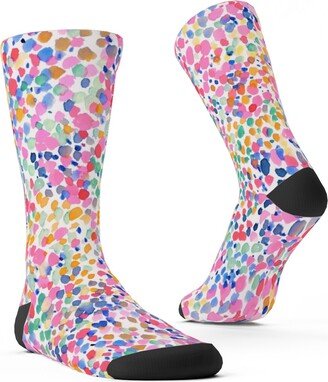 Socks: Lighthearted Pastel - Multi Custom Socks, Multicolor